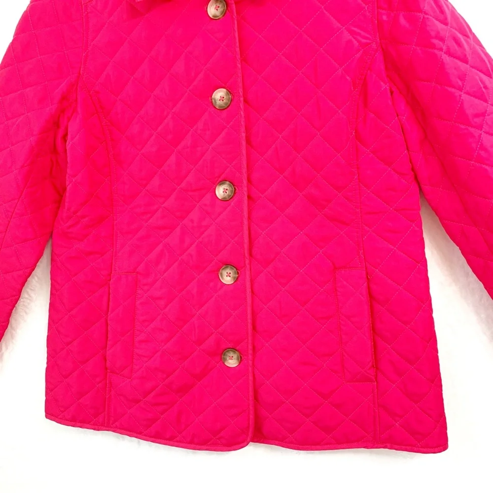 Chico's Hot Pink Quilted Barn Jacket Sz M 8/10
